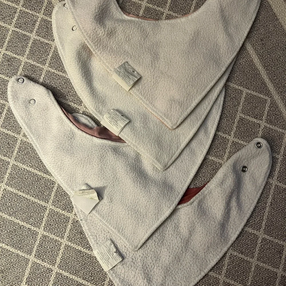 Parker baby drool Bibs Set in Pink, Cream, and dark pink